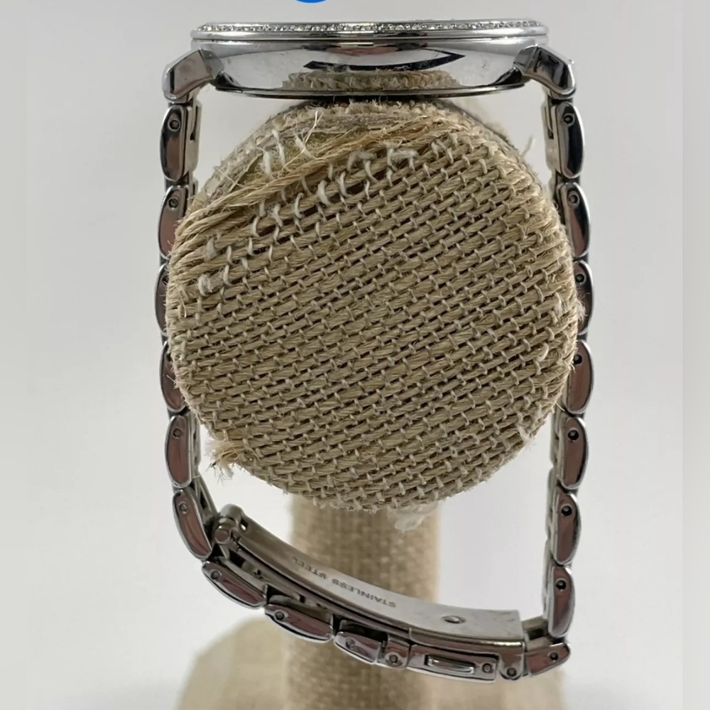 Michael Kors Silver Watch with Crystal Accents White face gorgeous 😍 $300 MSRP - Picture 9 of 12